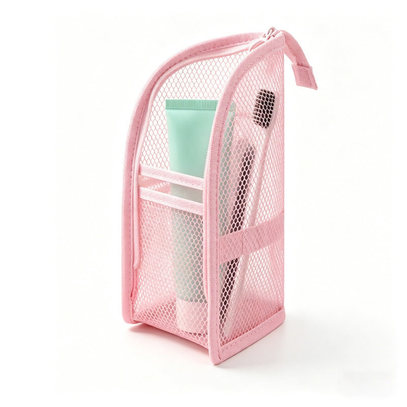 🧼 2-Pack Portable Quick-Dry Mesh Toiletry Bags – Hanging Travel Organizers with Toothbrush Slots