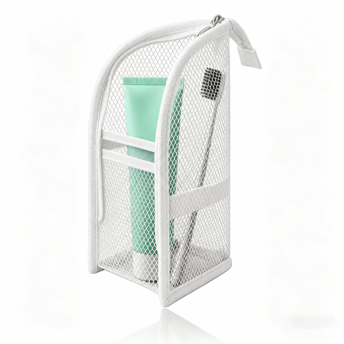 🧼 2-Pack Portable Quick-Dry Mesh Toiletry Bags – Hanging Travel Organizers with Toothbrush Slots