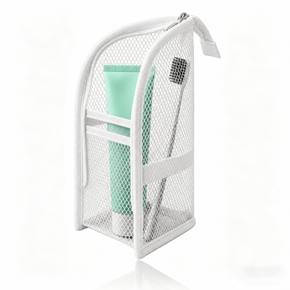 🧼 2-Pack Portable Quick-Dry Mesh Toiletry Bags – Hanging Travel Organizers with Toothbrush Slots