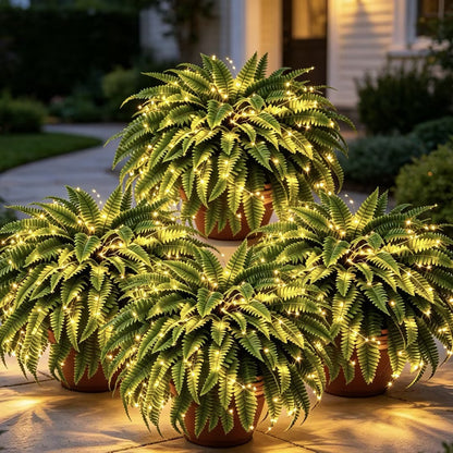 Large, Illuminated Artificial Boston Fern