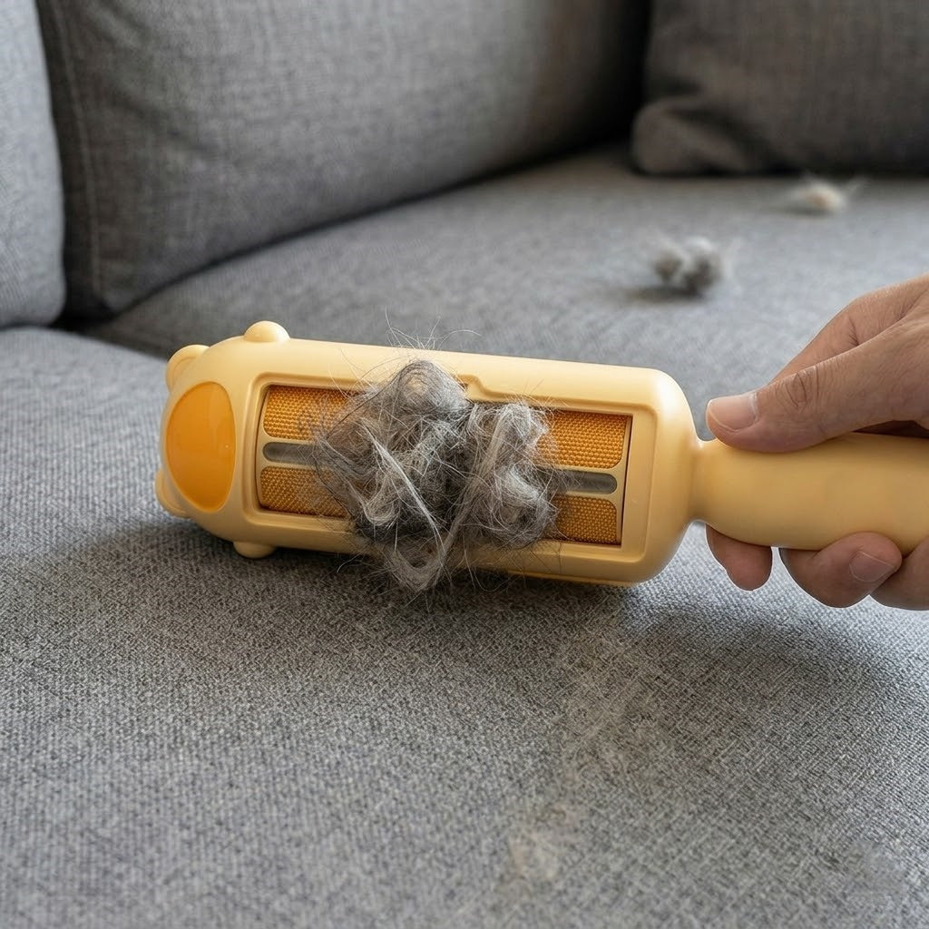 Electrostatic Pet Hair Remover – Built-in Hair Collector for Sofa & Carpet