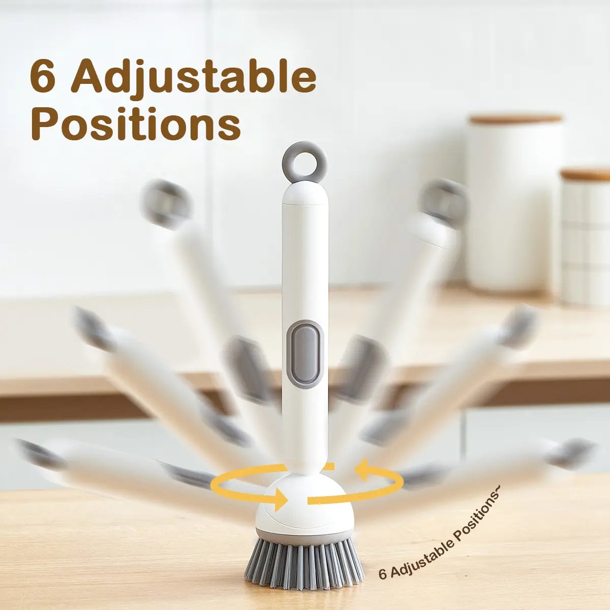 Kitchen Essentials🍽️6-in-1 Dish Brush with Detergent Dispenser 360° Rotating Scrubber