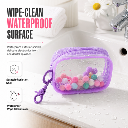 👛Visible Mini Transparent Accessories Pouch – Clear PVC Clip-On Zipper Storage Bag, Portable Keychain Mini Case for Small Gadgets & Tiny Items