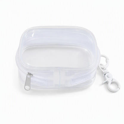 👛Visible Mini Transparent Accessories Pouch – Clear PVC Clip-On Zipper Storage Bag, Portable Keychain Mini Case for Small Gadgets & Tiny Items
