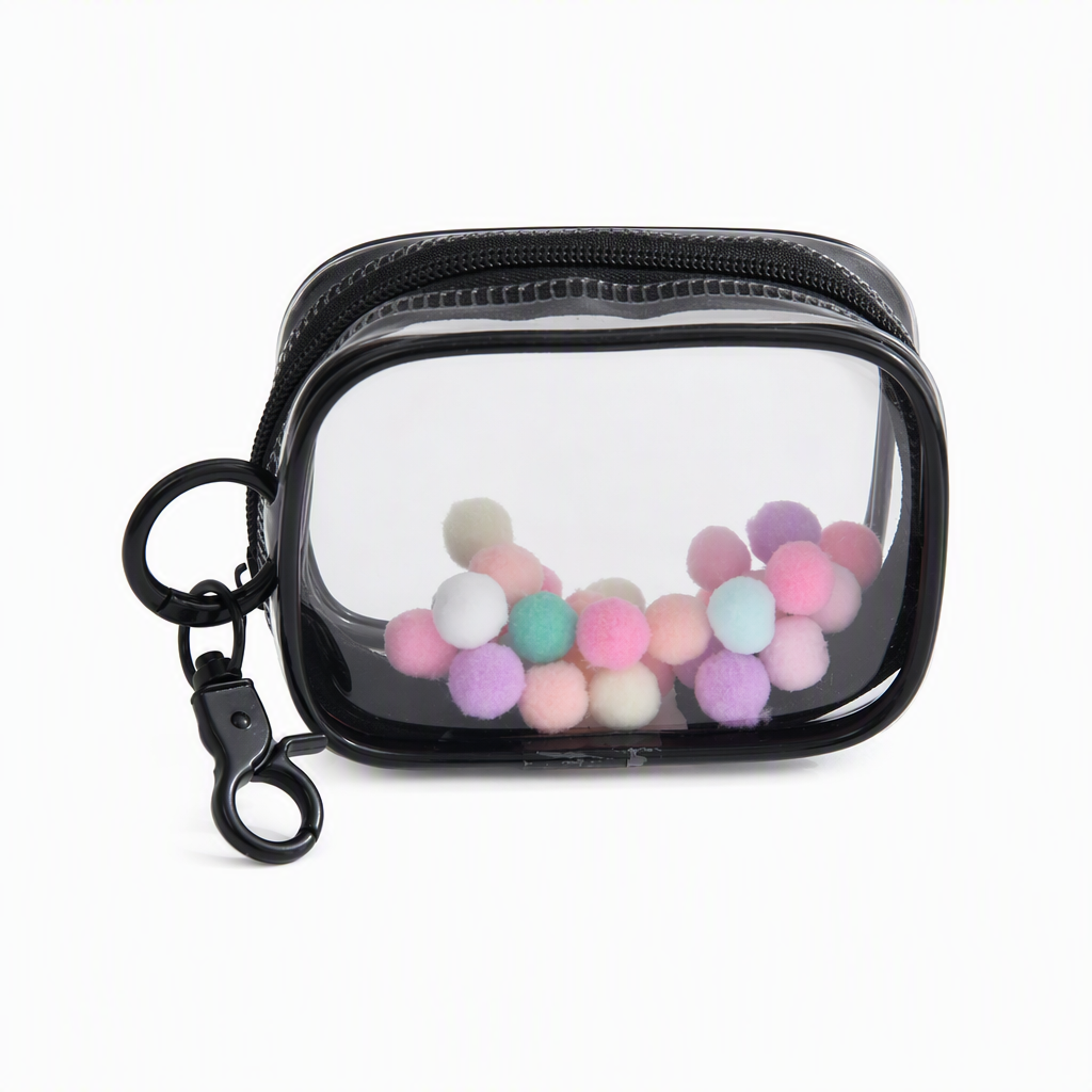 👛Visible Mini Transparent Accessories Pouch – Clear PVC Clip-On Zipper Storage Bag, Portable Keychain Mini Case for Small Gadgets & Tiny Items
