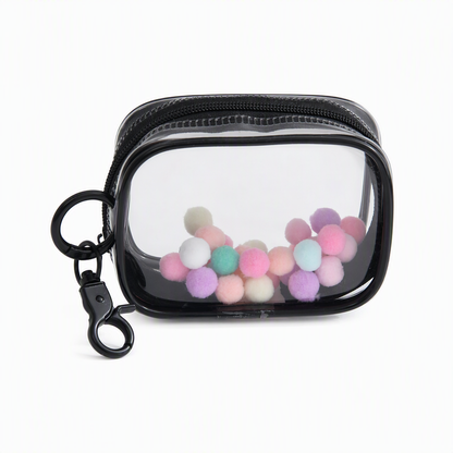 👛Visible Mini Transparent Accessories Pouch – Clear PVC Clip-On Zipper Storage Bag, Portable Keychain Mini Case for Small Gadgets & Tiny Items