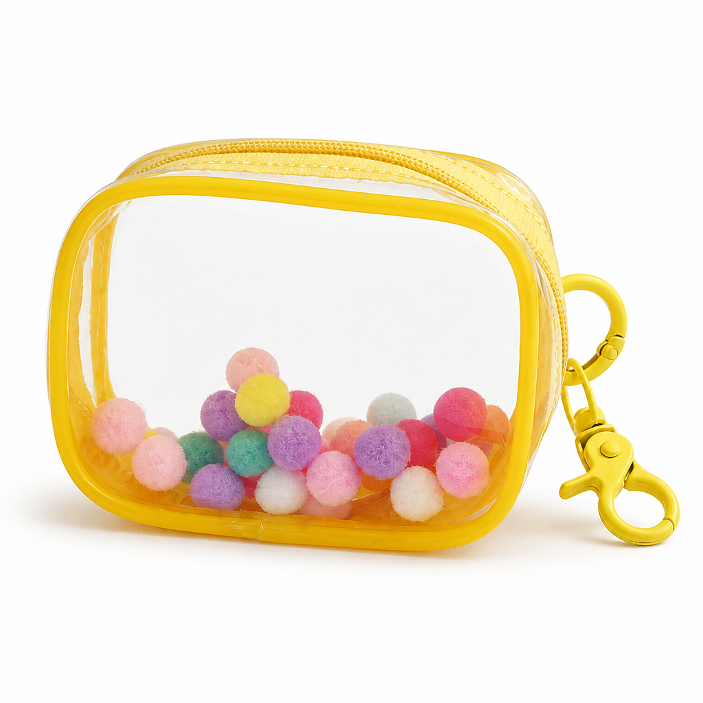 👛Visible Mini Transparent Accessories Pouch – Clear PVC Clip-On Zipper Storage Bag, Portable Keychain Mini Case for Small Gadgets & Tiny Items
