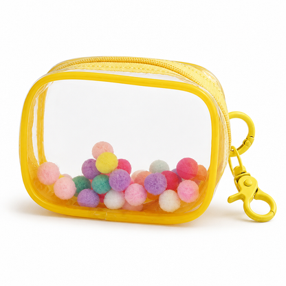 👛Visible Mini Transparent Accessories Pouch – Clear PVC Clip-On Zipper Storage Bag, Portable Keychain Mini Case for Small Gadgets & Tiny Items