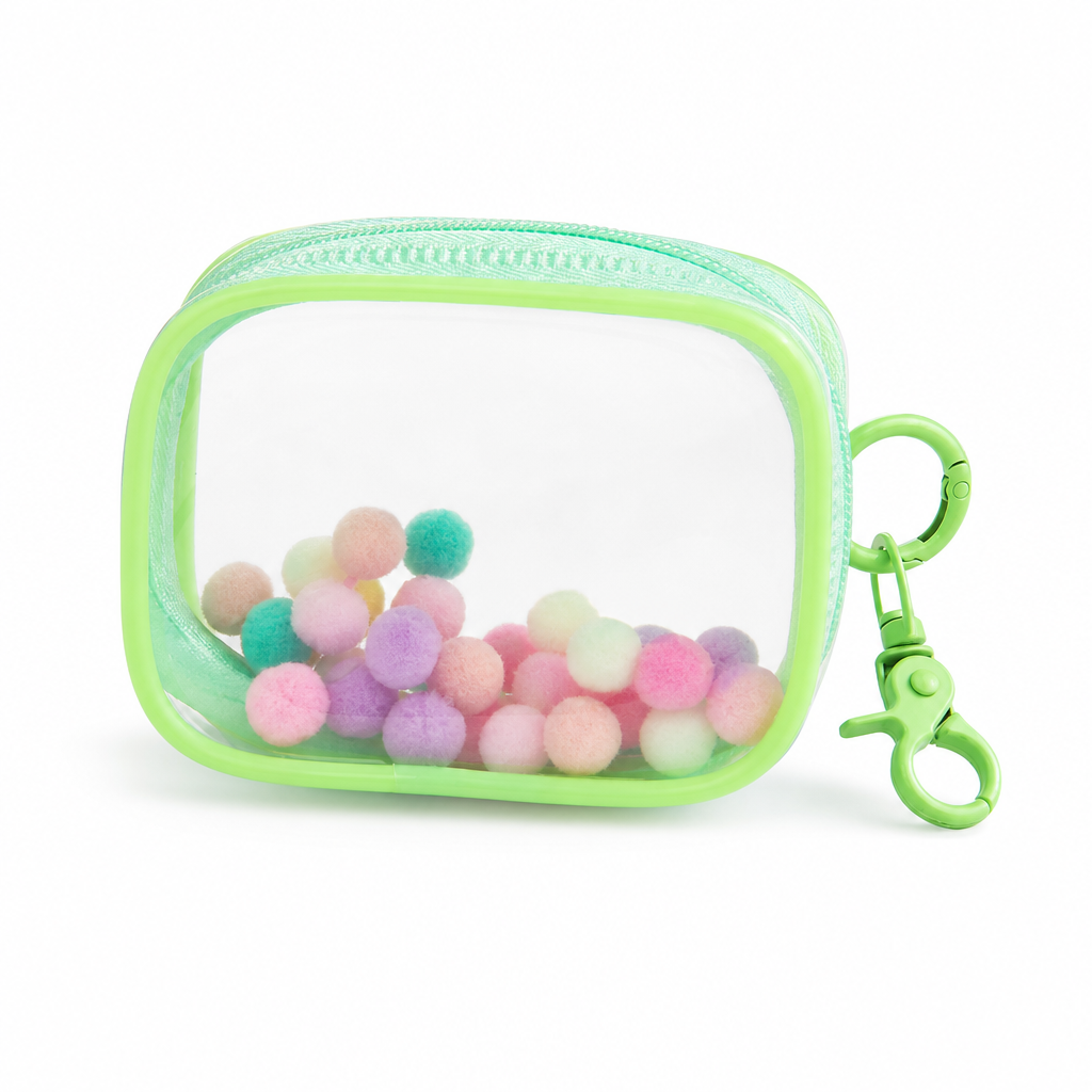 👛Visible Mini Transparent Accessories Pouch – Clear PVC Clip-On Zipper Storage Bag, Portable Keychain Mini Case for Small Gadgets & Tiny Items