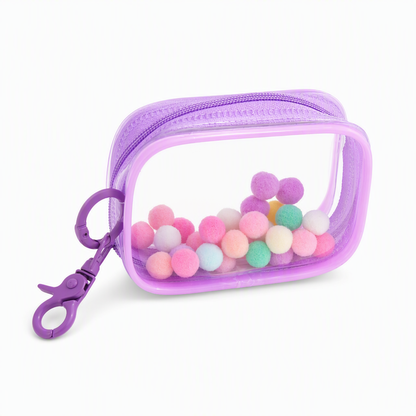 👛Visible Mini Transparent Accessories Pouch – Clear PVC Clip-On Zipper Storage Bag, Portable Keychain Mini Case for Small Gadgets & Tiny Items