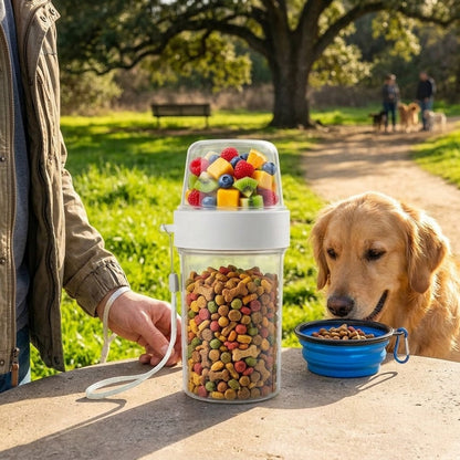 Portable 2-in-1 Pet Water & Food Bottle